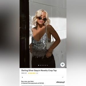 Sequin crop top, new in packaging